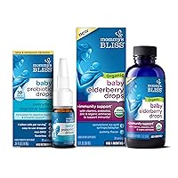 Mommy's Bliss Baby Probiotic Drops Everyday 30 Servings (Pack of 1) with Organic Baby Elderberry Drops 36 Servings (Pack of 1), Support Baby's Immunity