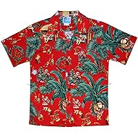 RJC Made in USA Boy's Thinking About Hawaiian Christmas Aloha Shirt