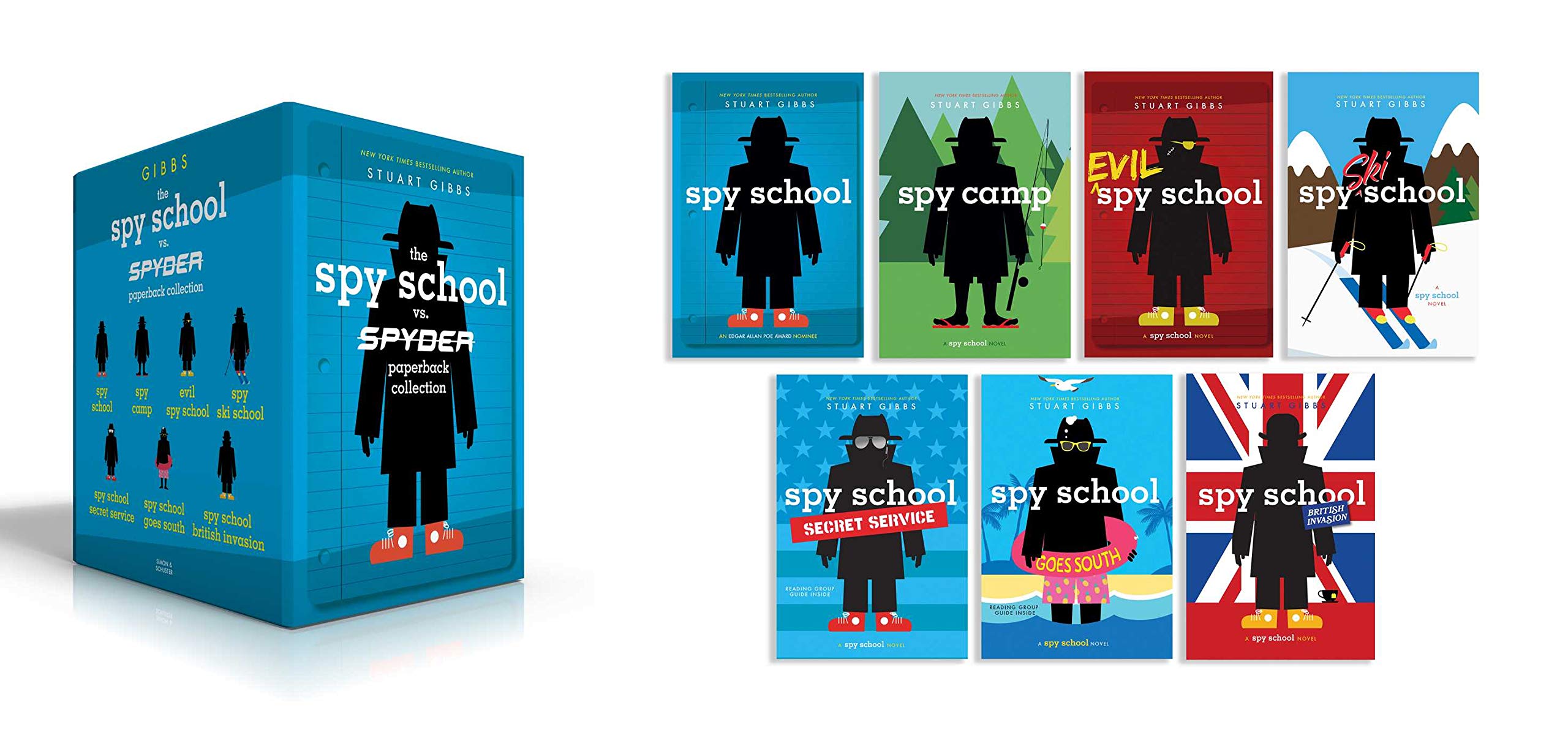 The Spy School vs. SPYDER Paperback Collection (Boxed Set): Spy School; Spy Camp; Evil Spy School; Spy Ski School; Spy School Secret Service; Spy School Goes South; Spy School British Invasion
