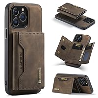 SZHAIYU Leather Wallet Phone Cases Compatible with iPhone 14 Pro Case with Card Holder Men 6.1'' 2 in 1 Detachable Back Cover (Coffee,IP 14 Pro)