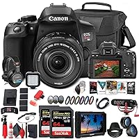 Canon EOS Rebel T8i DSLR Camera with 18-55mm Lens (3924C002) + 4K Monitor + Pro Mic + Pro Headphones + 2 x 64GB Memory Card + Color Filter Kit + Case + Filter Kit + Photo Software + More (Renewed)