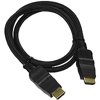Pyle PHDMRT3 Horizontal Swivel HDMI Cable with Heavy Duty Fiber Shielding (3 feet, Black)