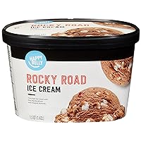 Amazon Brand - Happy Belly Rocky Road Ice Cream, (Frozen), 48 fl oz (Pack of 1)