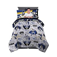 Franco Kids Bedding Super Soft Comforter and Sheet Set with Sham, 5 Piece Twin Size, Batman