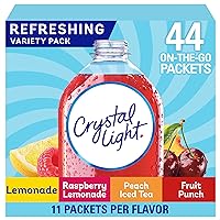 Lemonade, Raspberry Lemonade, Peach iced Tea, & Fruit Punch Powdered Drink Mix Singles Variety Pack (44 ct. On-the-Go Individual Packets)