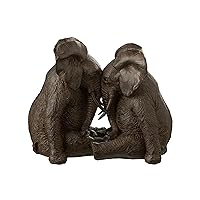 J-Line Elephant Decorative Couple, African Decorative Statue in Brown, Modern and Stylish Sculpture for Your Living Room as Table Decoration, Window Decoration, Home Accessory, 20 cm High
