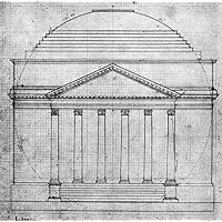 University Of Virginia Nthomas JeffersonS Plan In His Own Hand Of The Front Elevation Of The Rotunda Of The University Of Virginia 1821 Poster Print by (18 x 24)