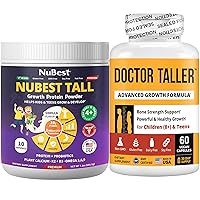 Bundle Kids' Growth & Wellness with Vanilla Vegan Protein Powder (10 Servings) + Doctor Taller Height Growth Supplement 60 Vegan Capsules - Immunity, Nutrition & Height Support for Children (8+)