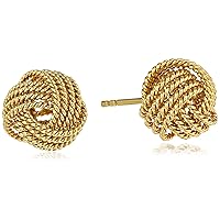 Amazon Essentials Yellow Gold Plated Sterling Silver Twisted Love Knot Stud Earrings