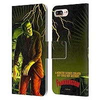Head Case Designs Officially Licensed Universal Monsters Yellow Frankenstein Leather Book Wallet Case Cover Compatible with Apple iPhone 7 Plus/iPhone 8 Plus