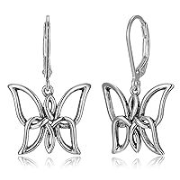 Morgan & Paige Celtic Knot Dangle or Stud Earrings for Women - 925 Sterling Silver Butterfly Drop Earring Design, Lightweight and Hypoallergenic for Sensitive Ears with Secure Clasp