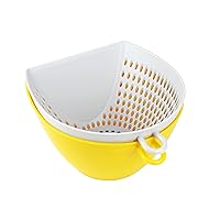 DELISH KITCHEN CC-1339 Pearl Metal Bowl, Yellow, 22.0 fl oz (650 ml), Dustpan Colander Bowl