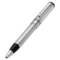 Xezo Tribune Twist Action Ballpoint Pen, Medium Point. Solid Sterling Silver Barrel with Pure Platinum Plated Parts. Handcrafted, Limited Edition of 300, Serialized