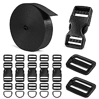 Fidlock Magnetic Buckle Slider - Plastic Quick Release Buckle Replacement -  Black (25mm) (Pack of 1)