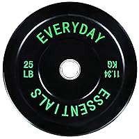 BalanceFrom Color Coded Black Olympic Bumper Plate Weight Plate with Steel Hub