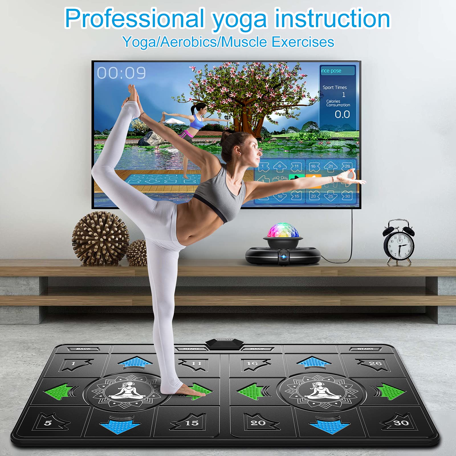 MetFut Dance Mat for Kids and Adults,Musical Electronic Dancing mat, Double User Yoga Dance Floor with Wireless Handle, HD Camera Game Multi-Function Host, Non-Slip Dance Pad