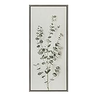 Eucalyptus Botanical I Framed Linen Textured Canvas Wall Art By The Creative Bunch Studio, 18x40 Gray, Decorative Plant Art