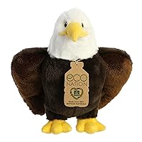 Aurora® Eco-Friendly Eco Nation™ Eagle Stuffed Animal - Environmental Consciousness - Recycled Materials - Brown 9.5 Inches