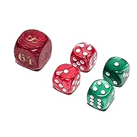 Bello Games Deluxe Marbleized Dice Sets-Green/Red 5/8