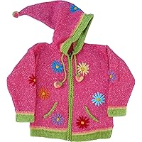 Native American Pink Child's Sweater with Pointy Hood, Infant Size