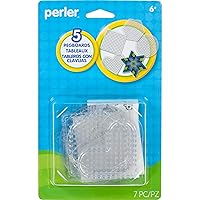 Perler Beads Basic Shapes Clear Pegboard Set, Small, Clear, 5 pcs