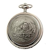 Engraving included - Pocket watch - Solid pewter fronted quartz pocket watch - Flying Scotsman design 58