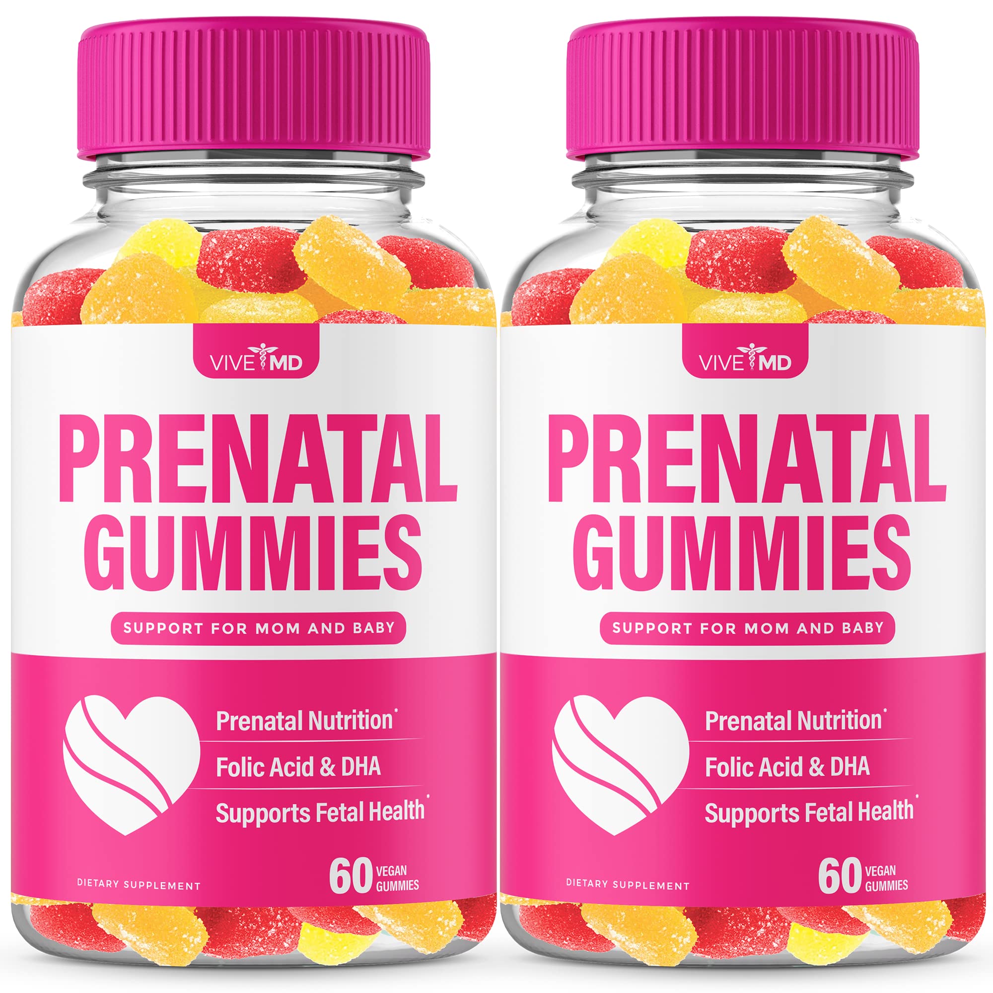 Prenatal Vitamin Gummies with DHA and Folic Acid - Vegan, Gluten Free- Fertility Gummies for Women Alt. to Pills, Liquid (120 Gummies)