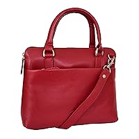 DR458 Women's Leather Small Tote Cross Body Bag Red