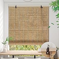 Bamboo Blinds, Blackout Roll Up Shades for Windows Privacy Protection, Roller Shades for Indoor Outdoor Home Patio Porch, Easy Installation, Natural, 23 * 72in