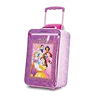 American Tourister Kids' Disney Softside Upright Luggage,Telescoping Handles, Princess 2, 18