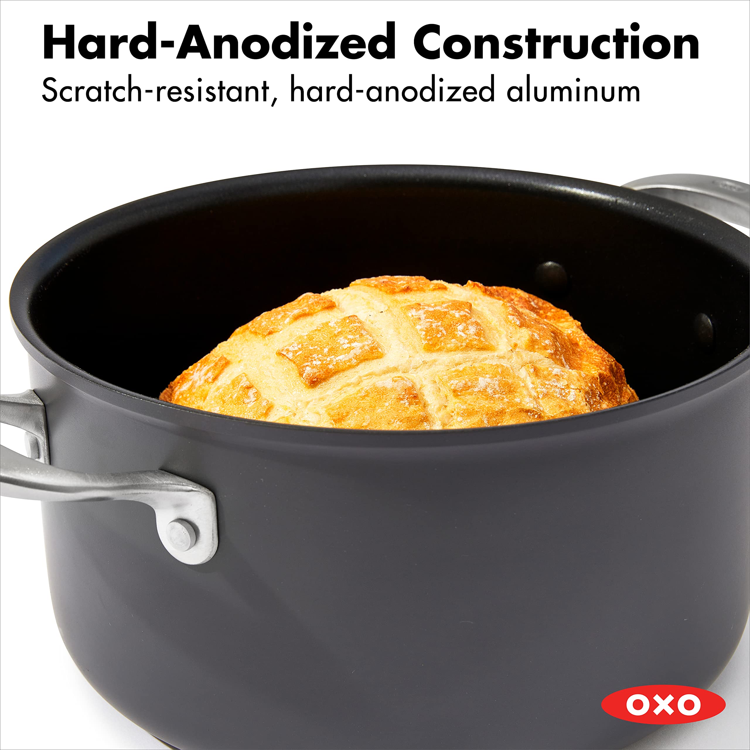 OXO Good Grips Pro 10 Piece Cookware Pots and Pans Set, 3-Layered German Engineered Nonstick Coating, Stainless Steel Handle, Dishwasher Safe, Oven Safe, Black