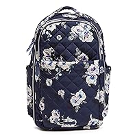 Vera Bradley Women's, Performance Twill Travel Backpack Travel Bag, Blooms and Branches Navy, One Size