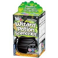 Tasty Labs Wizard Potion Science Kit - Make 5 Magical Potions, Chemistry Experiments Safe to Drink, Includes Cauldron & Wand - Study Reactions, Polymers & More