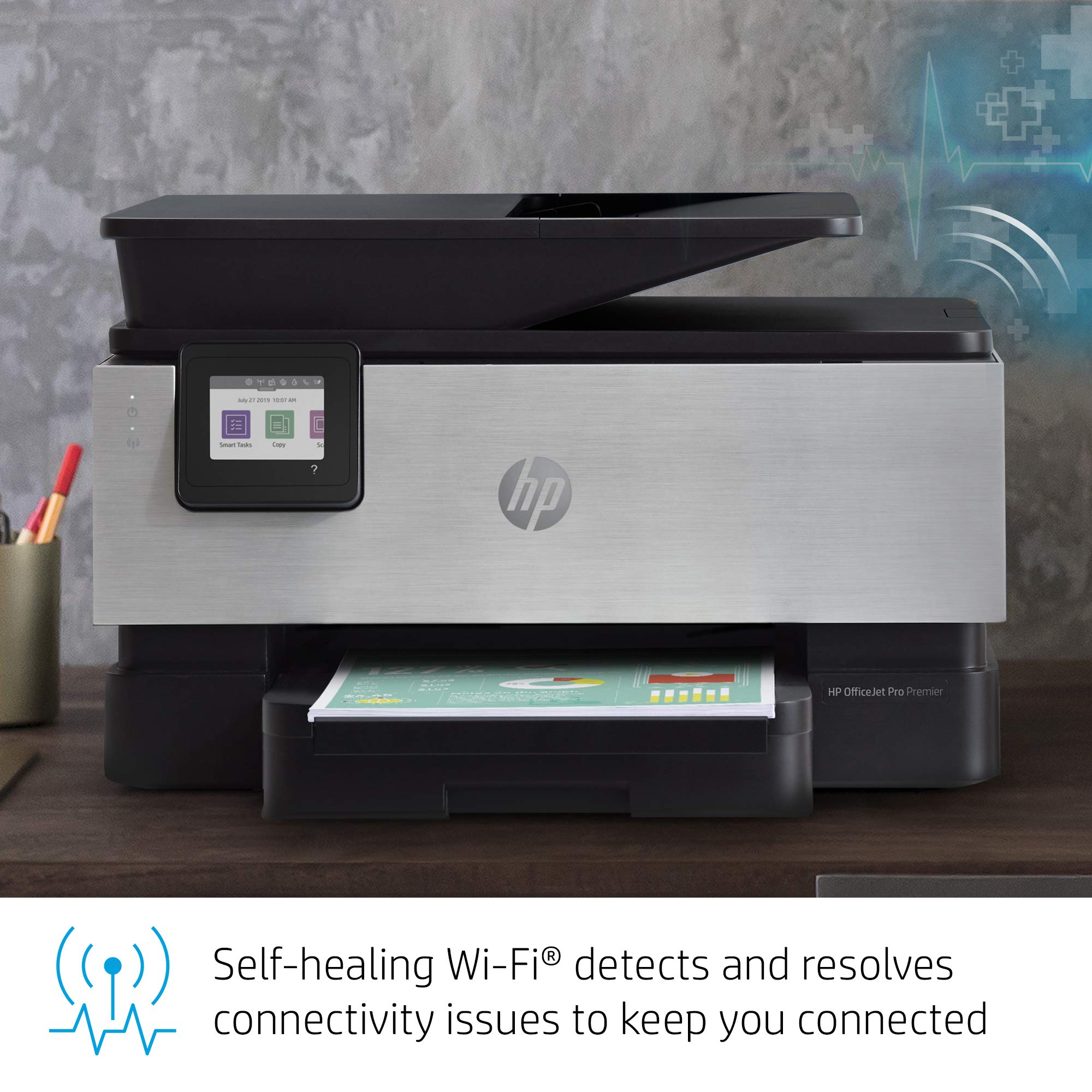 HP OfficeJet Pro Premier All-in-One Wireless Printer - includes 2 Years of Ink Delivered, plus Smart Tasks Smart Office Productivity, Works with Alexa (1KR54A)