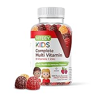 Kids Multivitamin Gummies, Complete Daily Essential Kids Vitamins - Great for Immune Support & Overall Health - 12 Essential Minerals & Vitamins - Vegetarian, Gelatin Free- Chewable Fruit Flavor Gummy