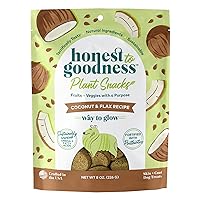 Honest to Goodness Plant Snacks Way to Glow Coconut & Flax Recipe Dog Treats, Enriched with Omega 3s & Postbiotics, 8oz