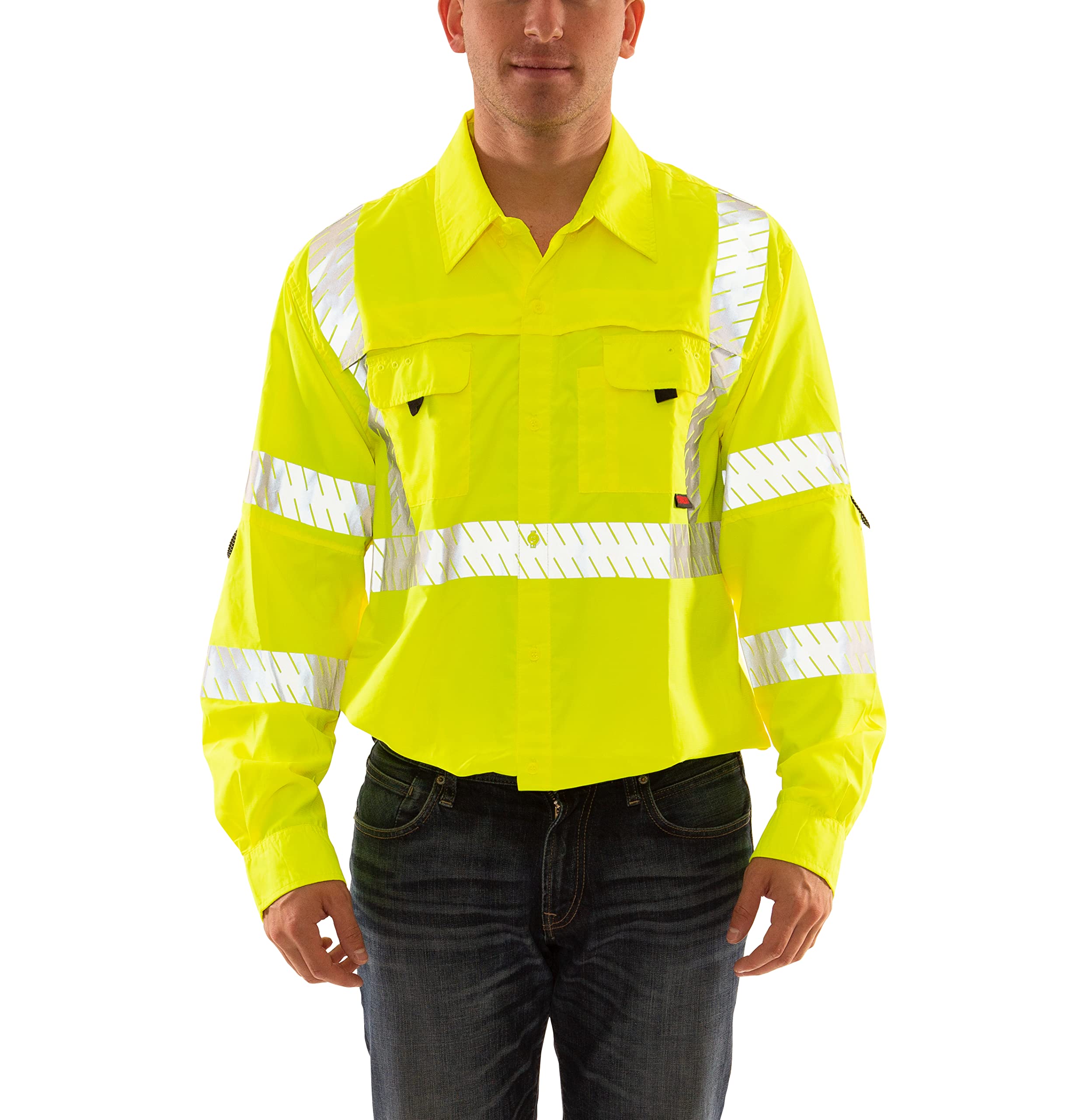 Tingley Job Sight S76522 High Visibility Class 3 Sportsman Shirt, Extra-Large, Fluorescent Yellow-Green