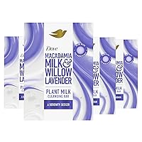 Plant Milk Cleansing Bar Soap Macadamia Milk & Willow Lavender Serenity Seeker 4 Count for Moisturized Skin Gentle Cleanser, No Sulfate Cleansers or Parabens, 98% Biodegradable Formula 5 oz