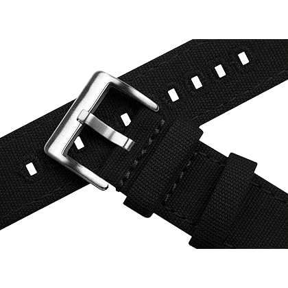 BARTON Canvas Quick Release Watch Band Straps - Choose Color & Width - 18mm, 19mm, 20mm, 21mm, 22mm, 23mm, or 24mm