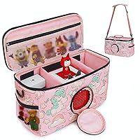 Portable Carrying Case for Toniebox Starter Set and Accessories - Compatible Travel Bag for Tonies Figure Characters Charging Station Headphones -Girls Kids Pink Unicorn Tonie Box Carry Case