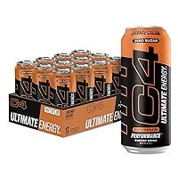C4 Ultimate Sugar Free Energy Drink 16oz (Pack of 12) | Orange Cream | Pre Workout Performance Drink with No Artificial Colors or Dyes
