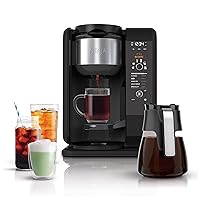 Hot and Cold Brewed System, Auto-iQ Tea and Coffee Maker with 6 Brew Sizes, 50 fluid ounces, 5 Brew Styles, Frother, Coffee & Tea Baskets with Glass Carafe (CP301),Black