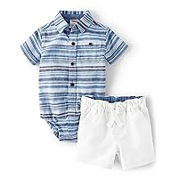 Gymboree baby-boys Short Sleeve Button Up and Shorts SetShorts