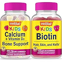 Calcium + Vitamin D3 Kids + Biotin Kids, Gummies Bundle - Great Tasting, Vitamin Supplement, Gluten Free, GMO Free, Chewable Gummy