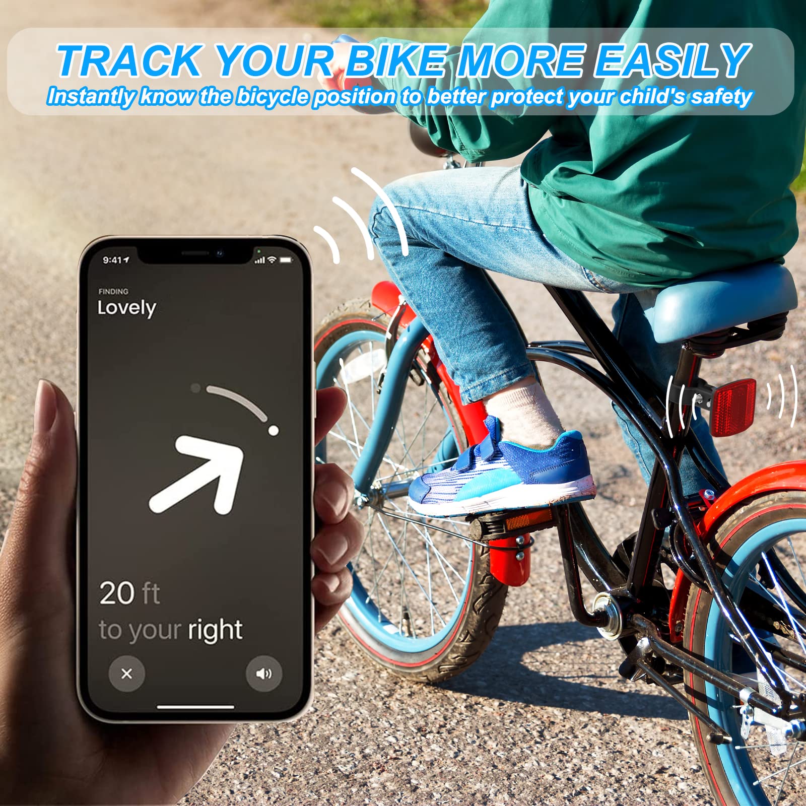 PerfiPro Airtag Bike Mount, Hidden Bike GPS Tracker Case for Apple Airtag, Airtag Bike Seatpost Reflector Mounts, Anti-Theft Airtag Holder for Bike, Electric Bicycle, Scooter