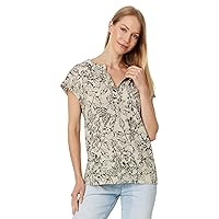 Tommy Hilfiger Women's Linen Blend Pullover Bandcollar Shirt