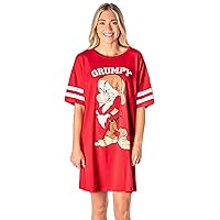 Disney Womens Varsity Tee Football Oversized Night Shirt Grumpy Nightgown