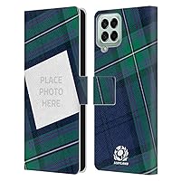Head Case Designs Officially Licensed Custom Customized Personalized Scotland Rugby Tartan Custom Graphics Leather Book Wallet Case Cover Compatible with Samsung Galaxy M33 (2022)