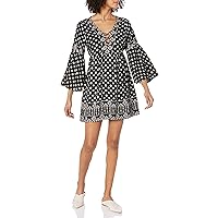 Angie Women's One Size Long Sleeve Dress with Criss Cross Neck