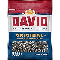 DAVID Roasted and Salted Original Sunflower Seeds, 5.25 oz, 12 Pack